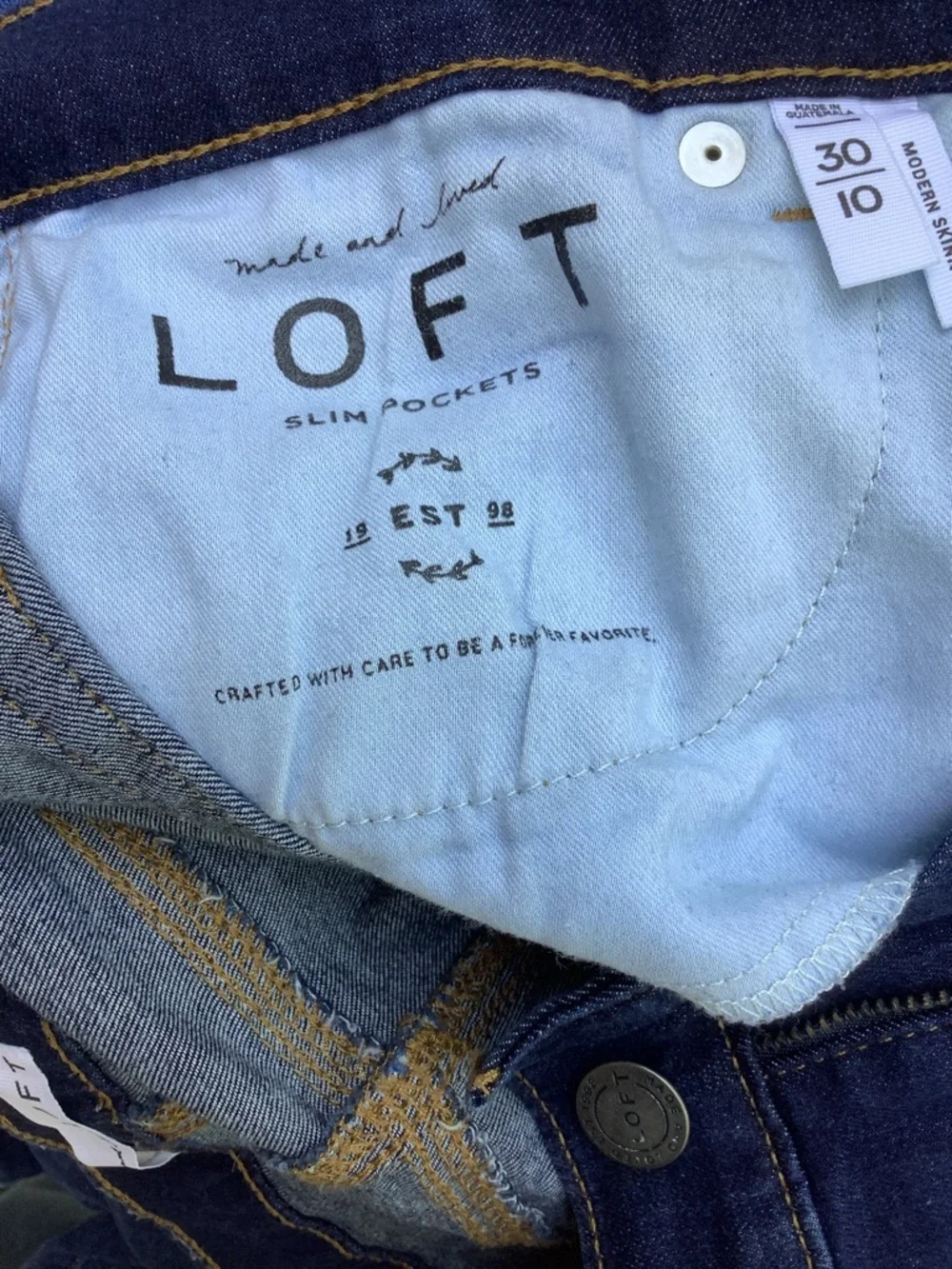 EUC LOFT Blue Skinny Jeans 10 Soft Stretchy